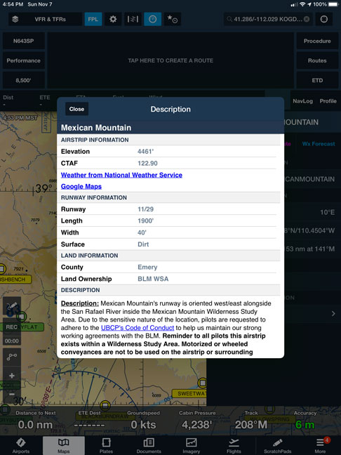 UBCP ForeFlight Content Pack airstrip details